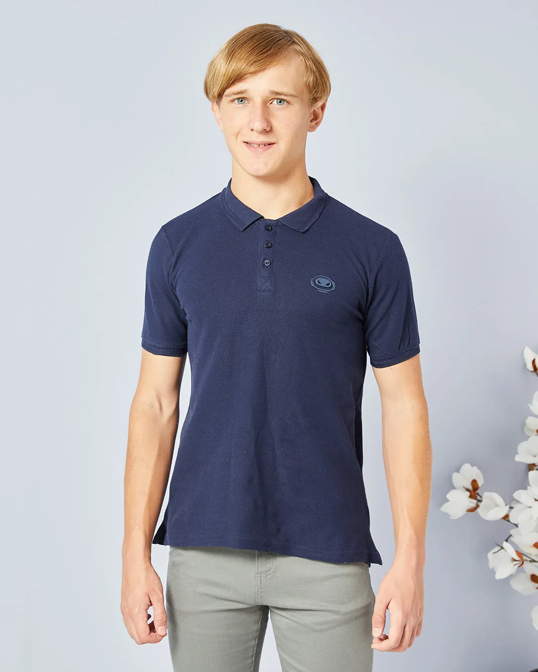 Senior Boys Navy Basic Polo Shirt sold by Redtag