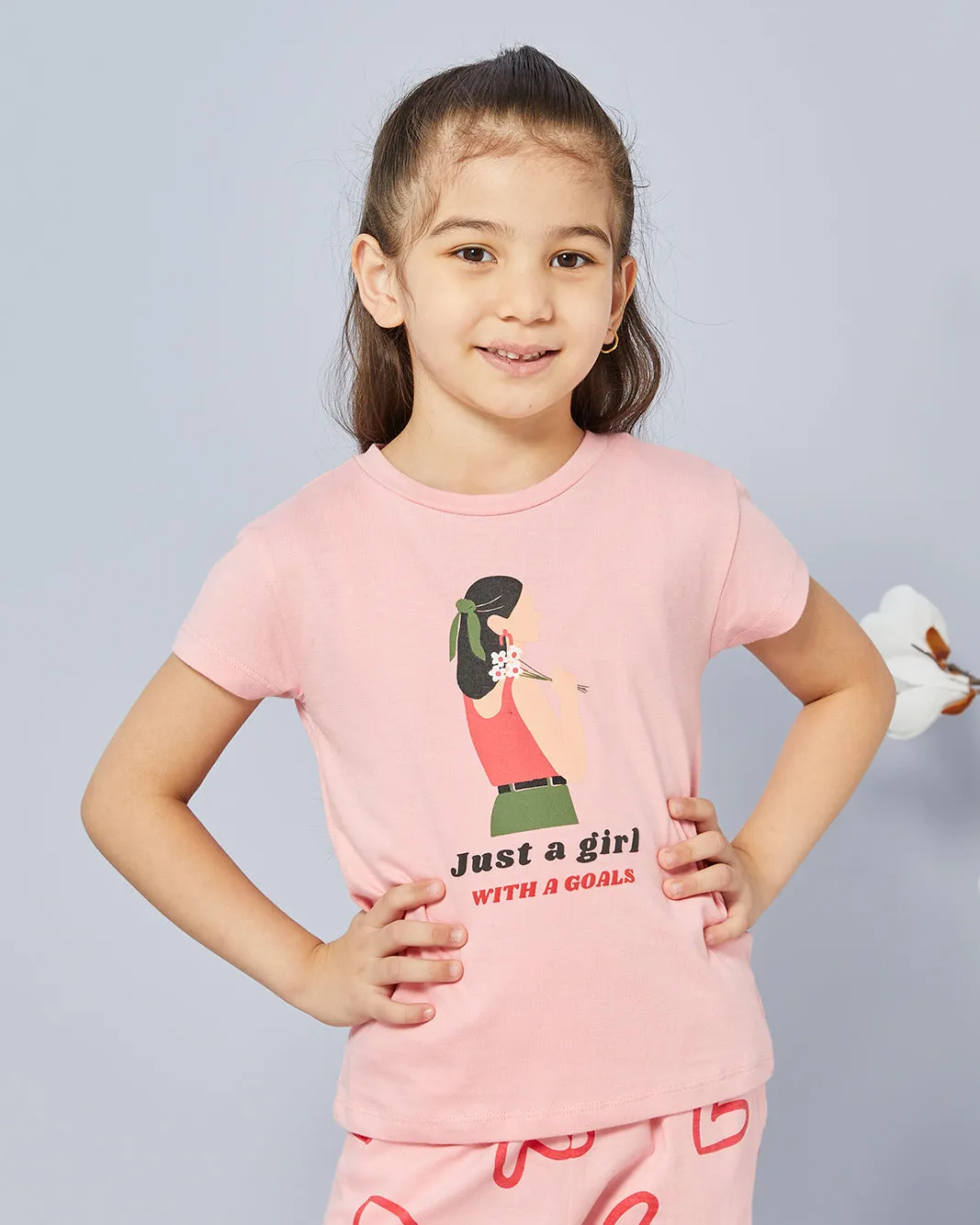 Girls Pink Printed Pyjama Set (2 Piece) sold by Redtag product image thumbnail 2