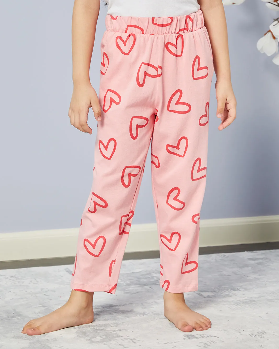Girls Pink Printed Pyjama Set (2 Piece) sold by Redtag product image thumbnail 3