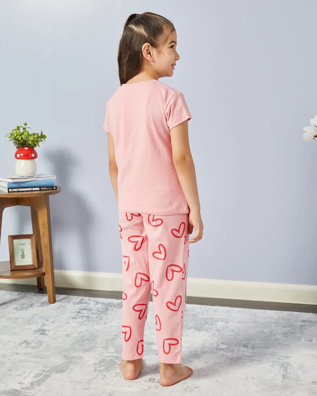 Girls Pink Printed Pyjama Set (2 Piece) sold by Redtag product image thumbnail 4