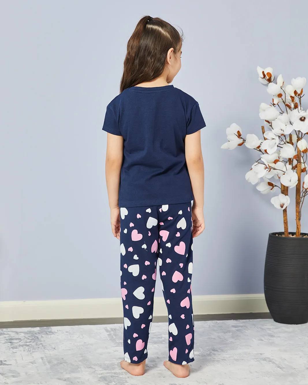 Girls Navy Printed Pyjama Set (2 Piece) sold by Redtag product image thumbnail 4