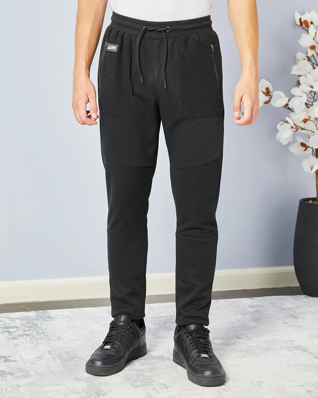 Senior Boys Black Track Pants sold by Redtag