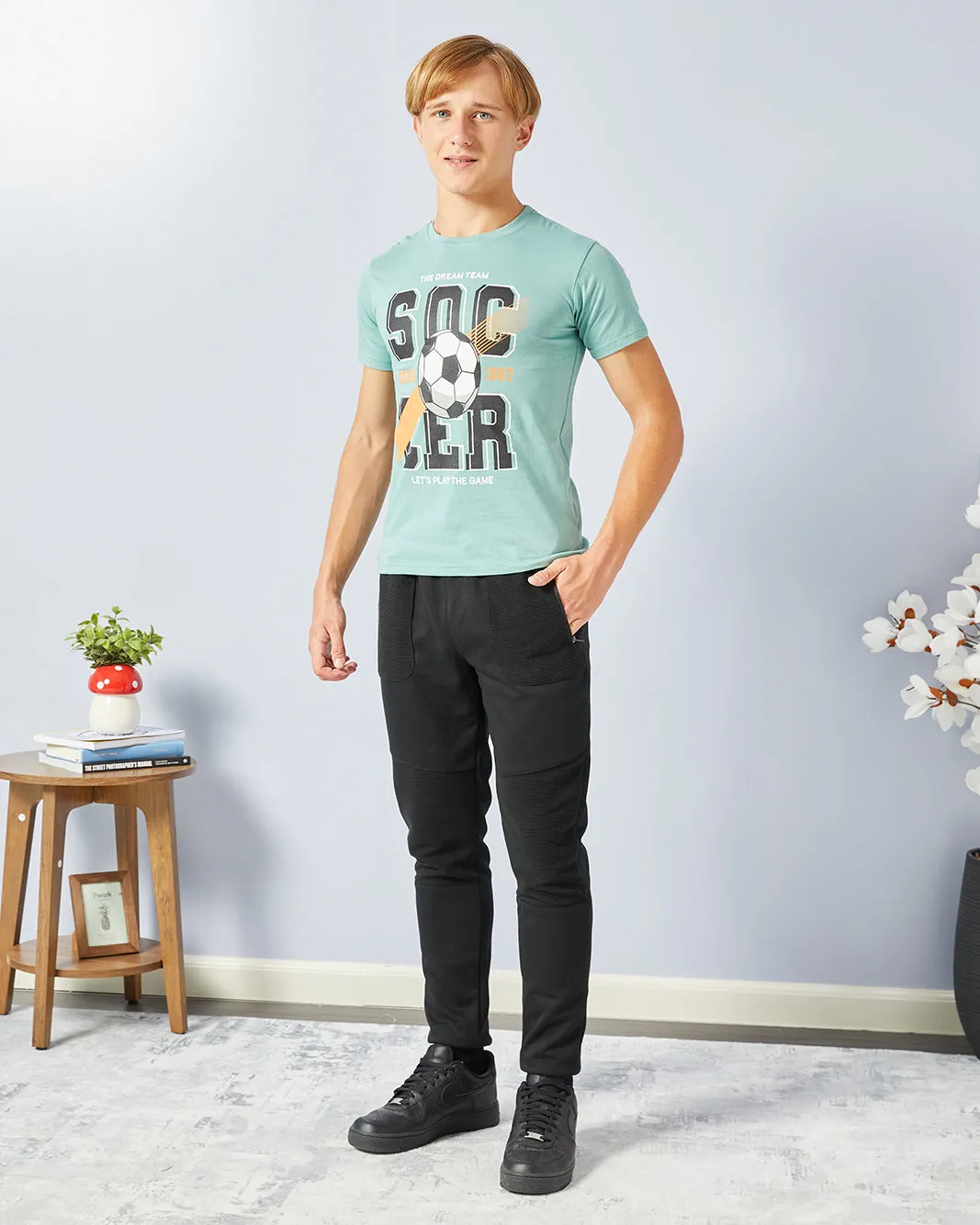 Senior Boys Black Track Pants sold by Redtag product image thumbnail 2