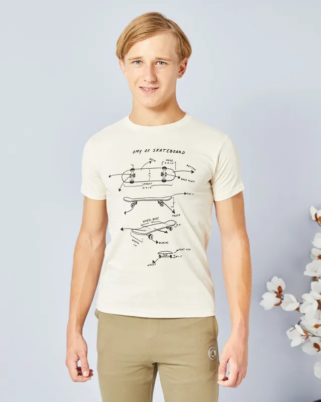 Senior Boys Cream Printed T-Shirt sold by Redtag