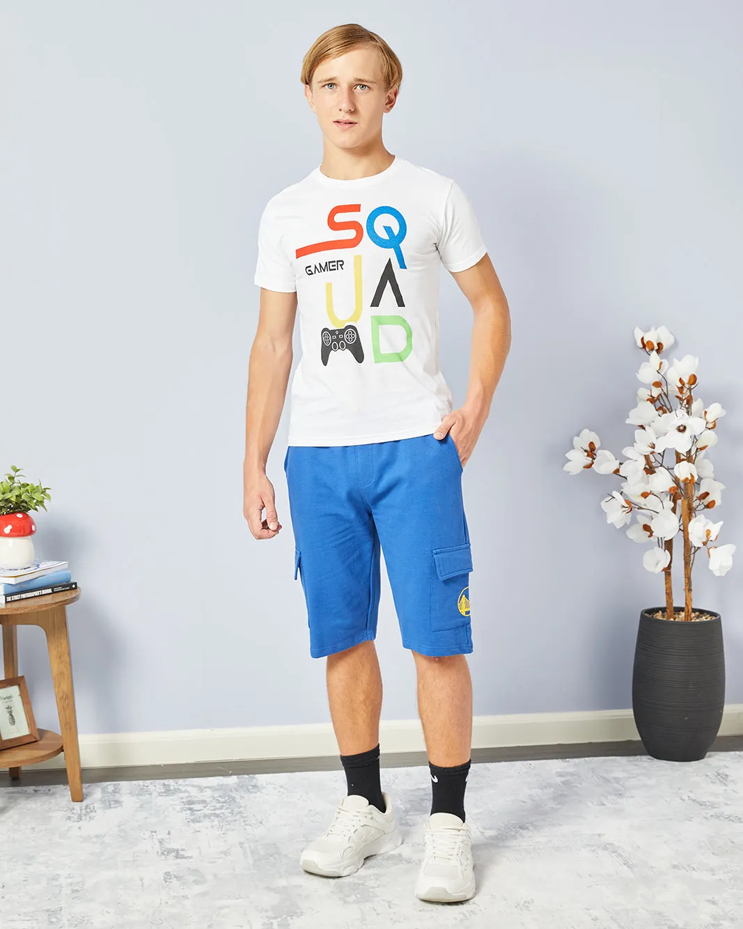 Senior Boys White Printed T-Shirt sold by Redtag product image thumbnail 2