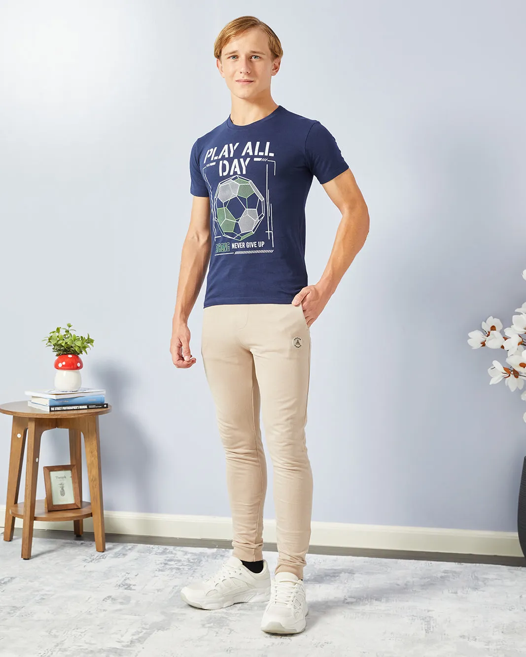 Senior Boys Navy Printed T-Shirt sold by Redtag product image thumbnail 2