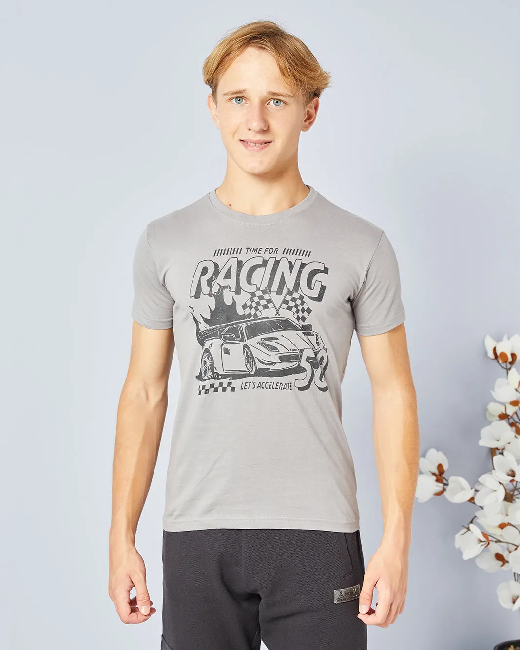 Senior Boys Grey Printed T-Shirt sold by Redtag