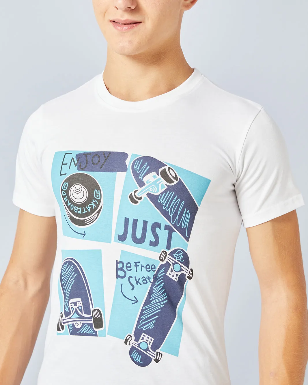 Senior Boys White Printed T-Shirt sold by Redtag product image thumbnail 4