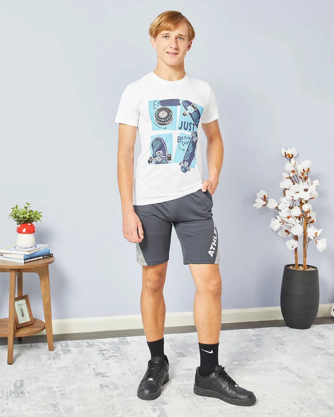 Senior Boys White Printed T-Shirt sold by Redtag product image thumbnail 2