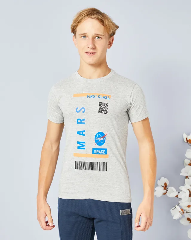 Senior Boys Grey Printed T-Shirt sold by Redtag