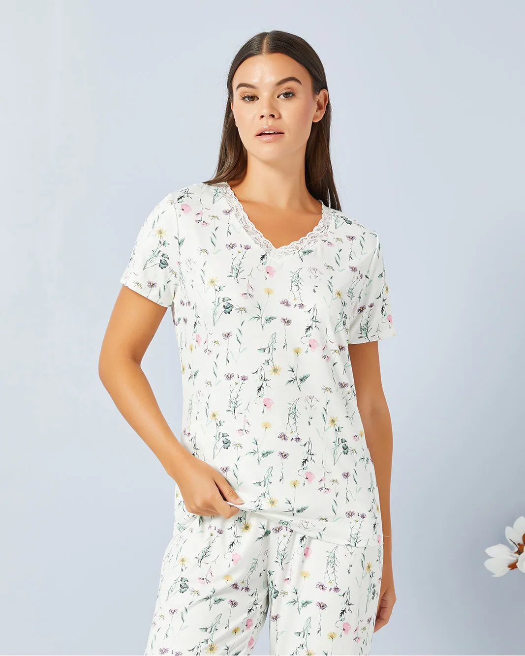 Women White Printed Pajama Set (2 Piece) sold by Redtag product image thumbnail 2
