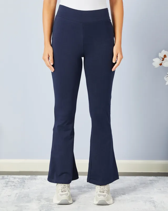 Women Navy Wide leg Legging sold by Redtag