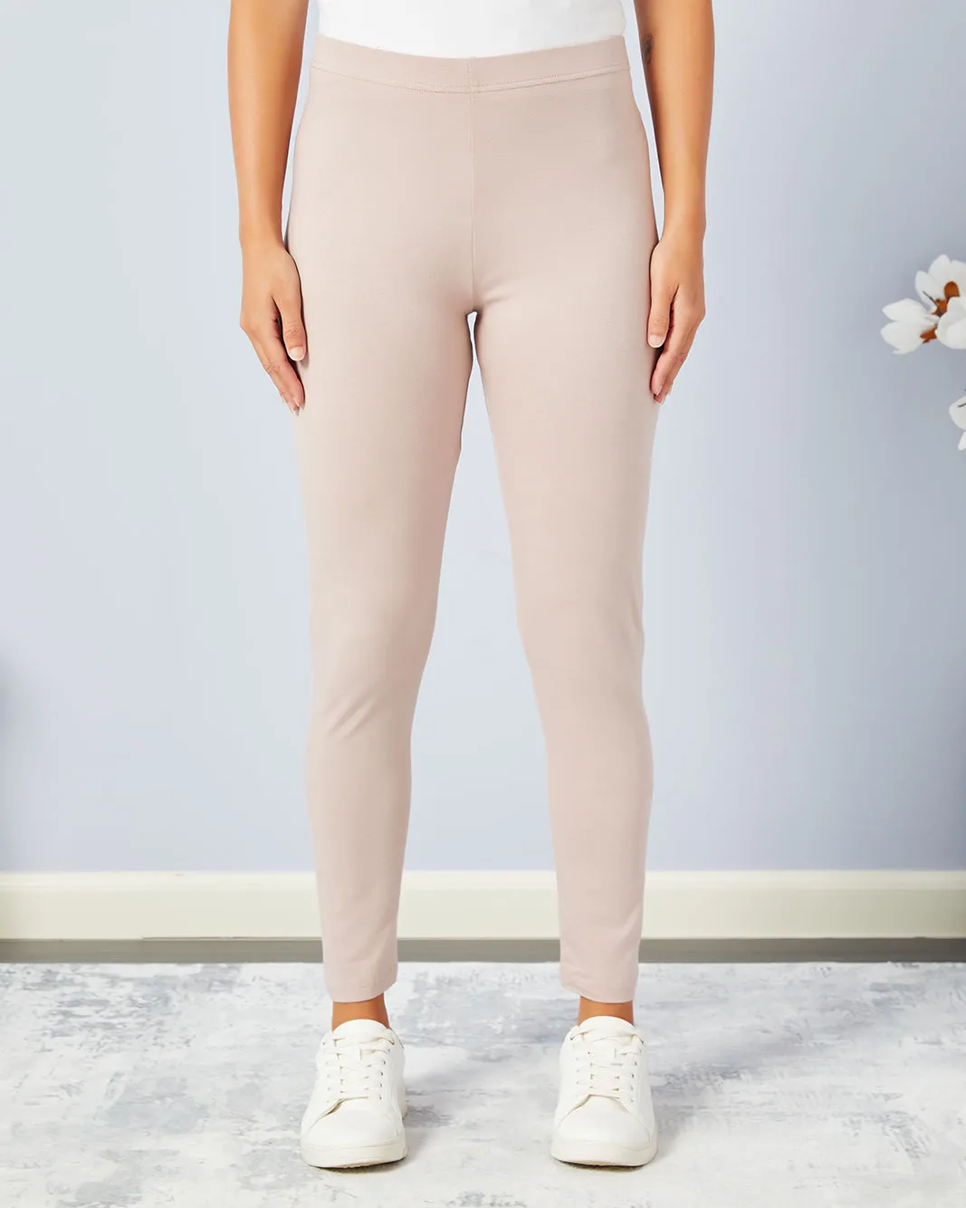 Women Beige Full Length Legging sold by Redtag