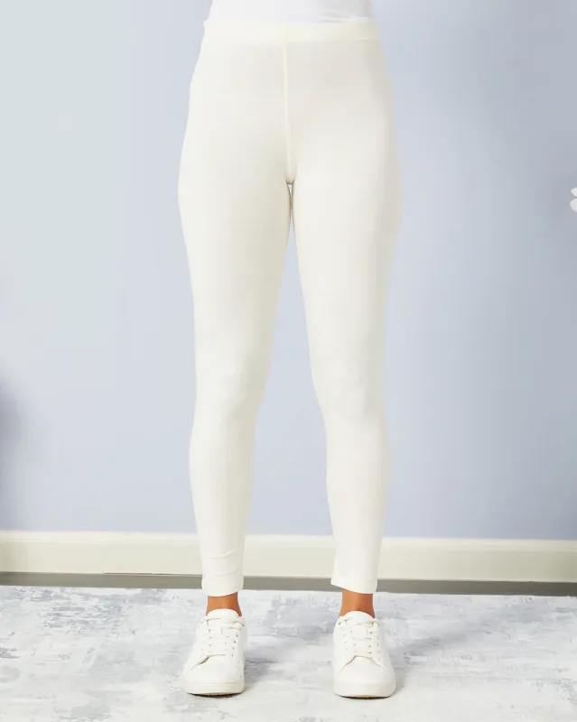 Women White Full Length Legging sold by Redtag