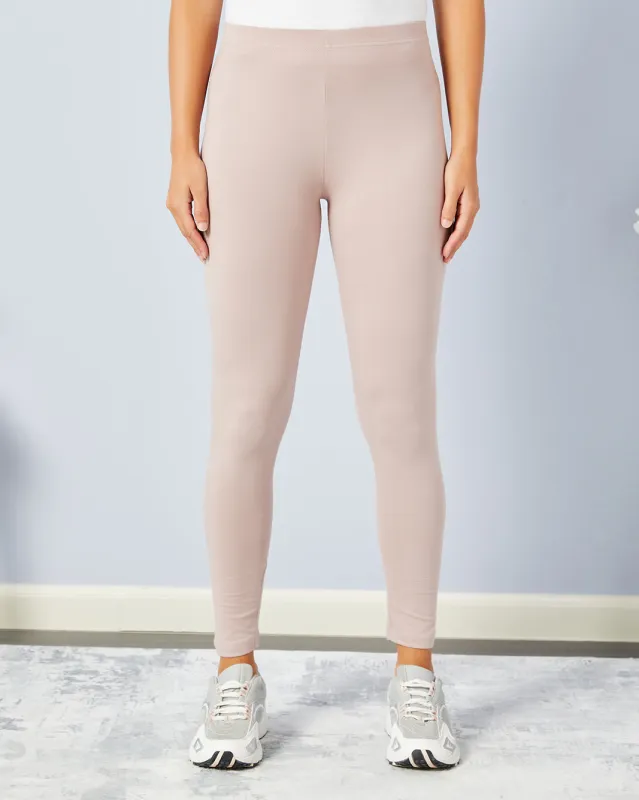 Women Beige Full Length Legging sold by Redtag