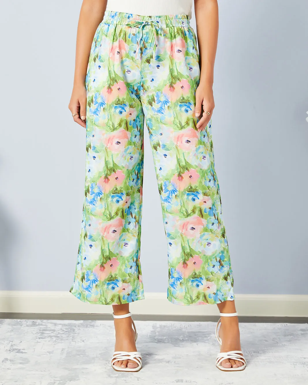 Women Green Printed Casual Trouser sold by Redtag