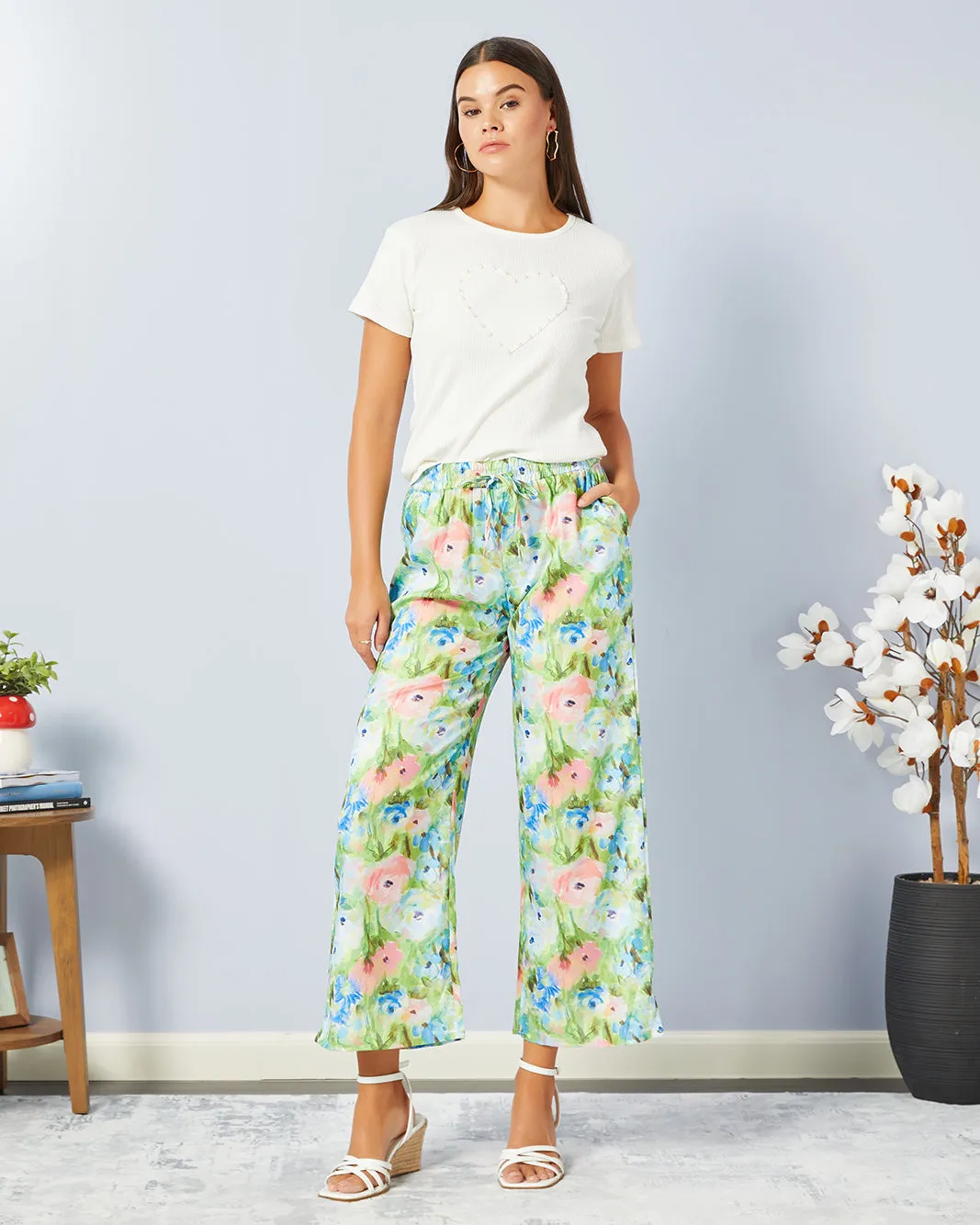 Women Green Printed Casual Trouser sold by Redtag product image thumbnail 2