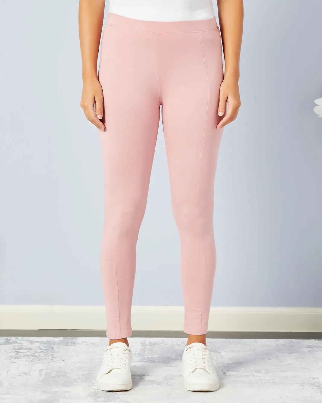 Women Pink Front Seam Legging sold by Redtag
