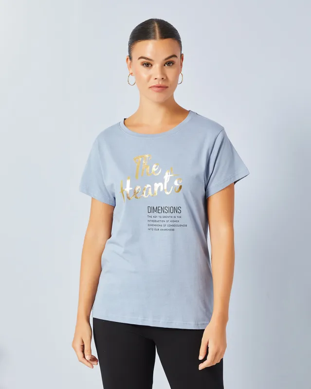 Woman Blue Graphic T-Shirt sold by Redtag