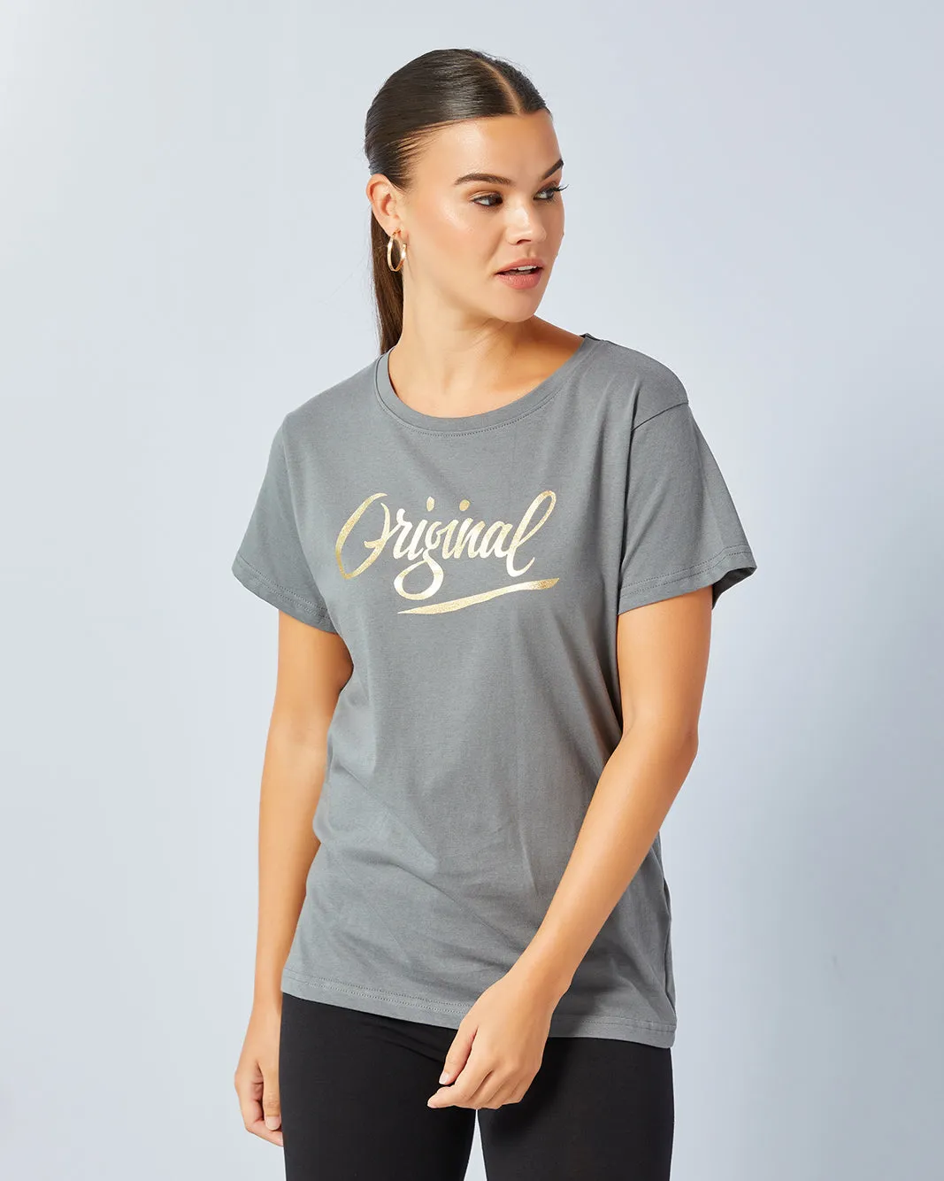 Woman Grey Graphic T-Shirt sold by Redtag