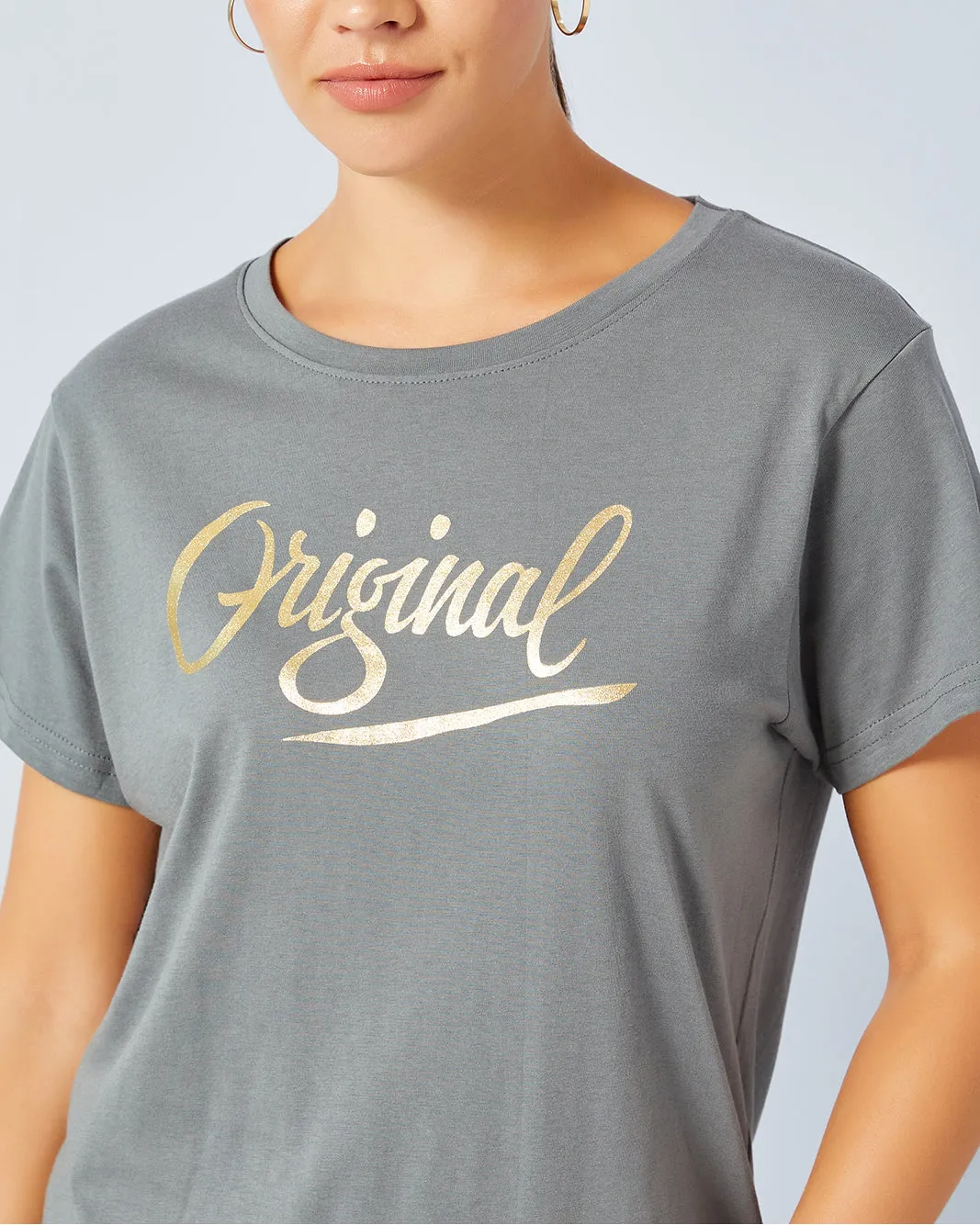 Woman Grey Graphic T-Shirt sold by Redtag product image thumbnail 4