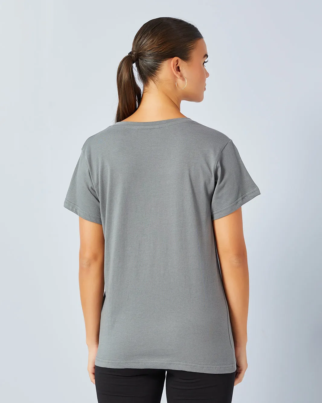 Woman Grey Graphic T-Shirt sold by Redtag product image thumbnail 3