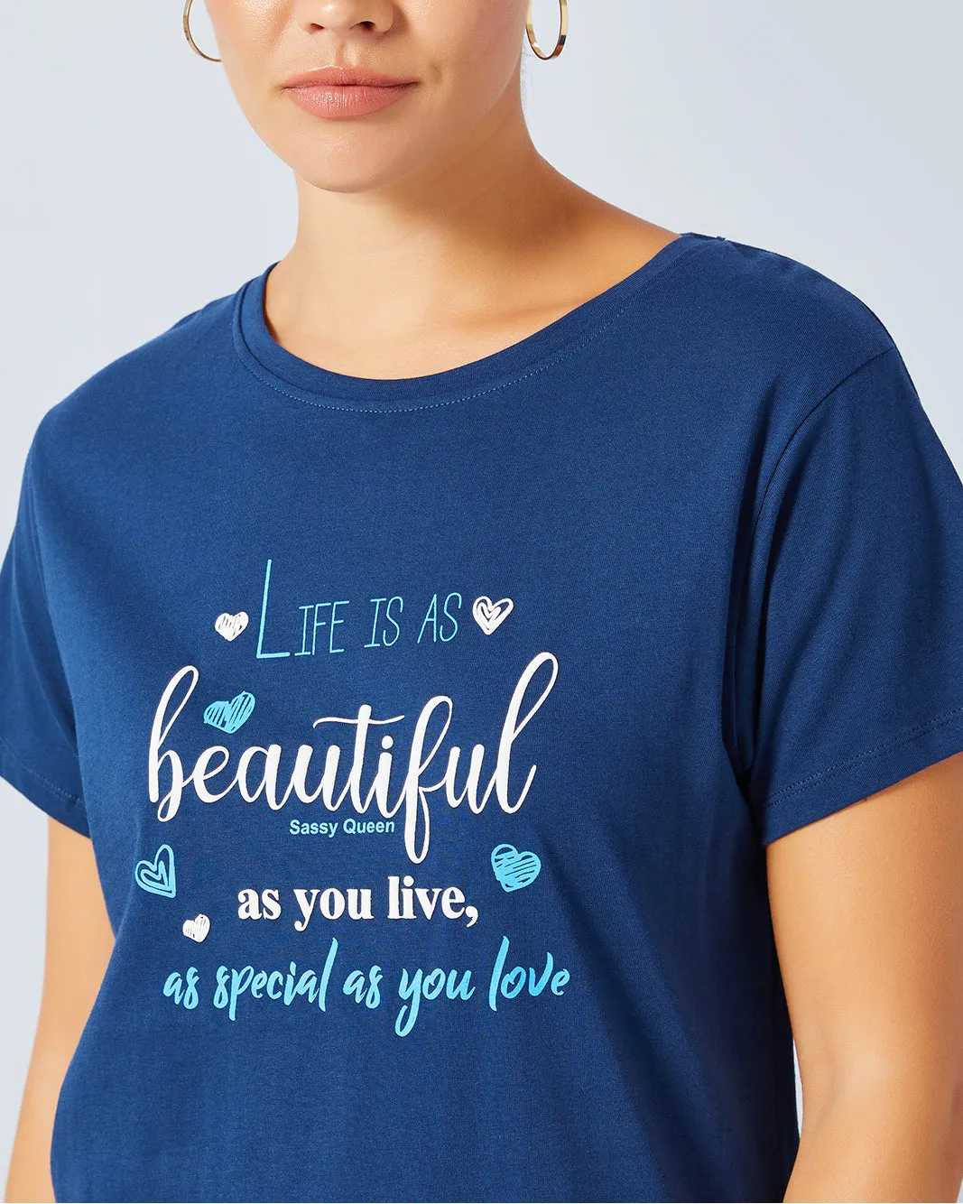 Woman Navy Graphic T-Shirt sold by Redtag product image thumbnail 4