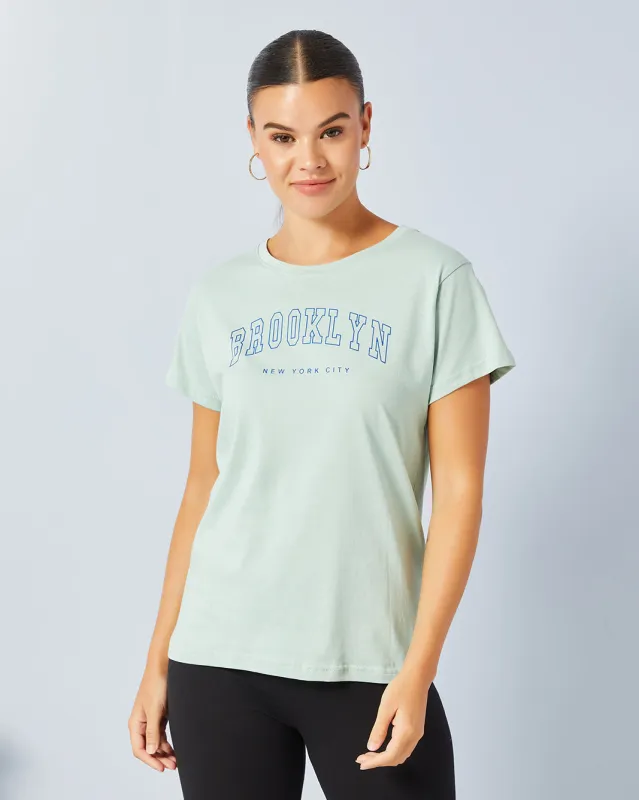 Women Green Basic Graphic T-Shirt sold by Redtag