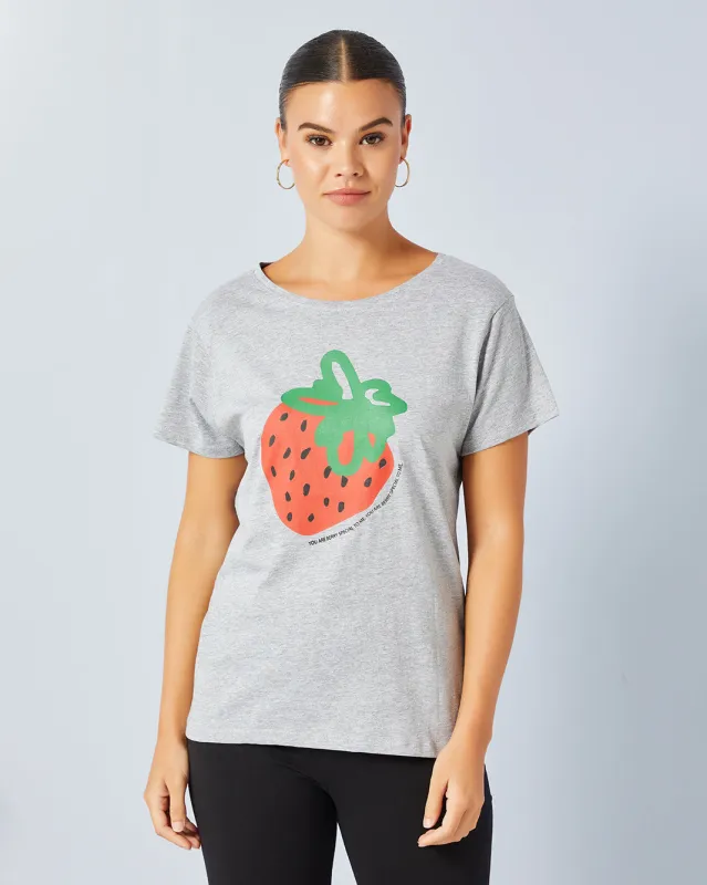 Women Grey Basic Graphic T-Shirt sold by Redtag