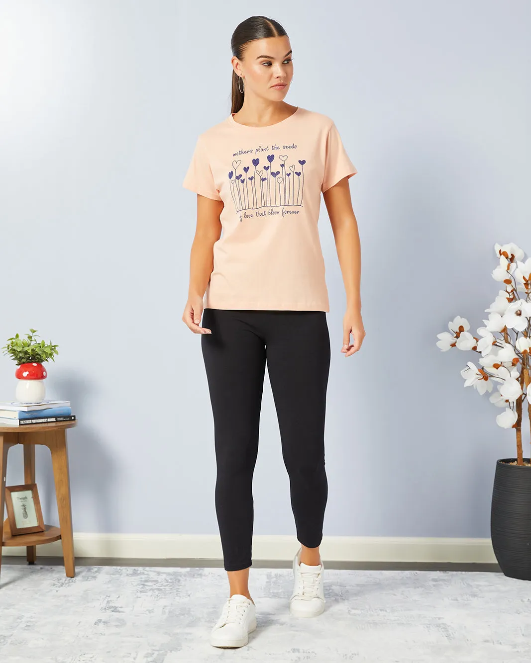 Women Pink Basic Graphic T-Shirt sold by Redtag product image thumbnail 2