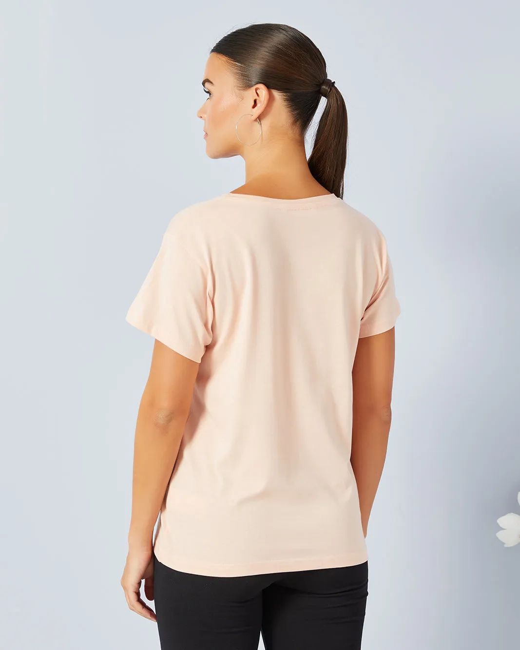 Women Pink Basic Graphic T-Shirt sold by Redtag product image thumbnail 3