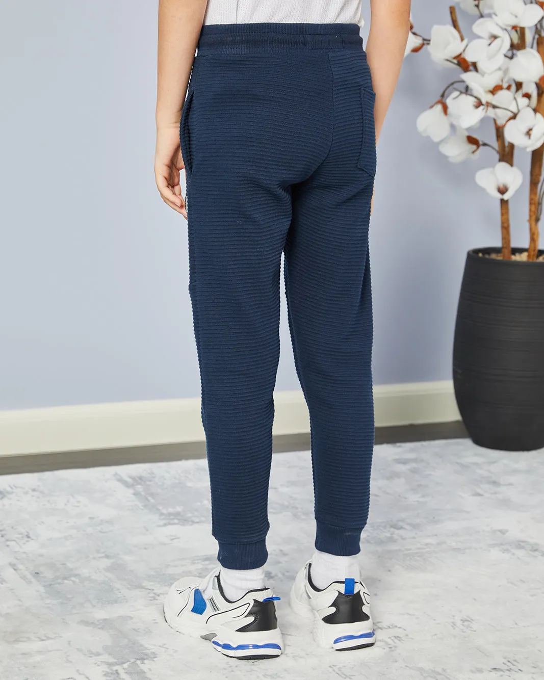 Boys Navy Ottoman Track Pants sold by Redtag product image thumbnail 3