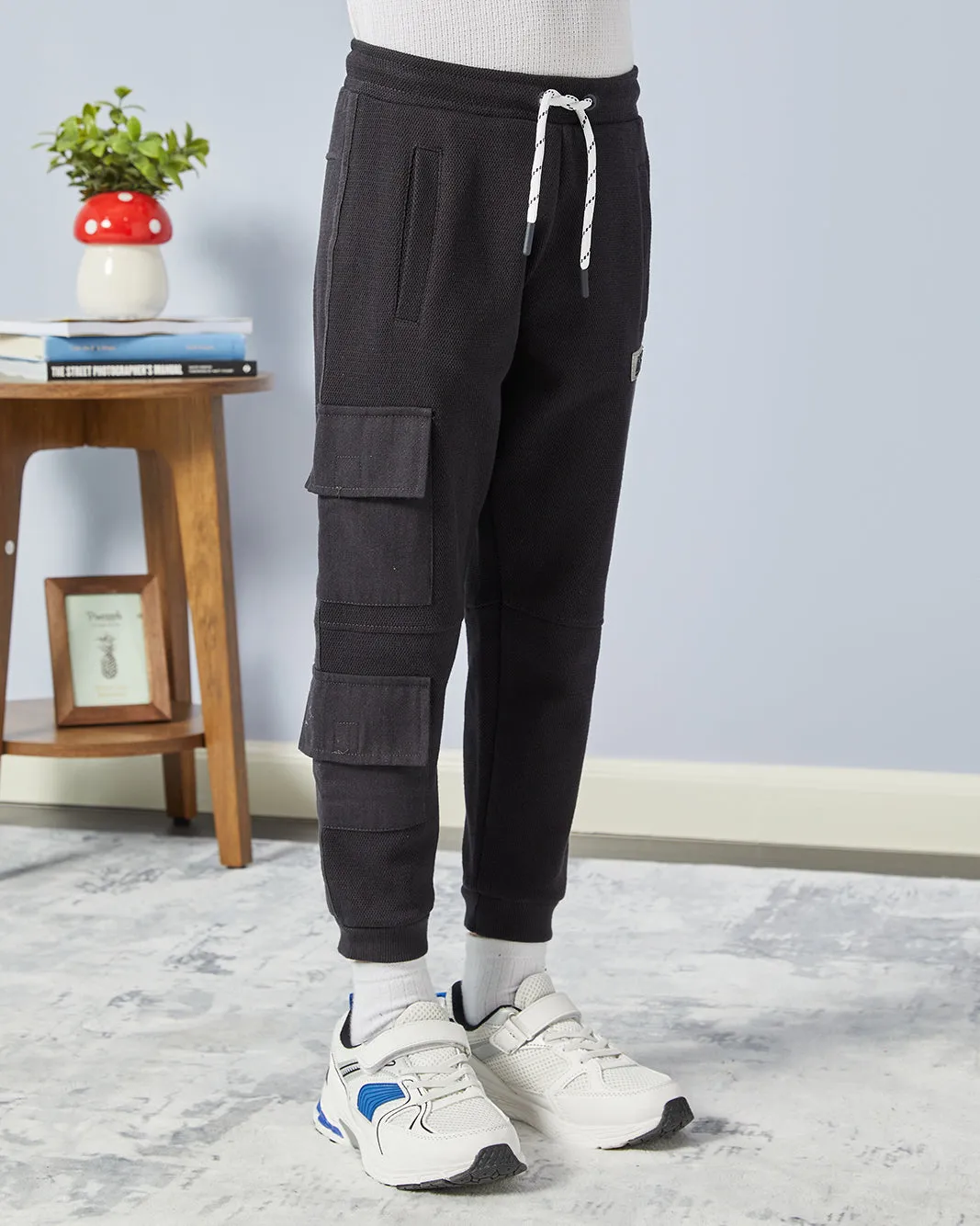 Boys Black Pique Track Pants sold by Redtag