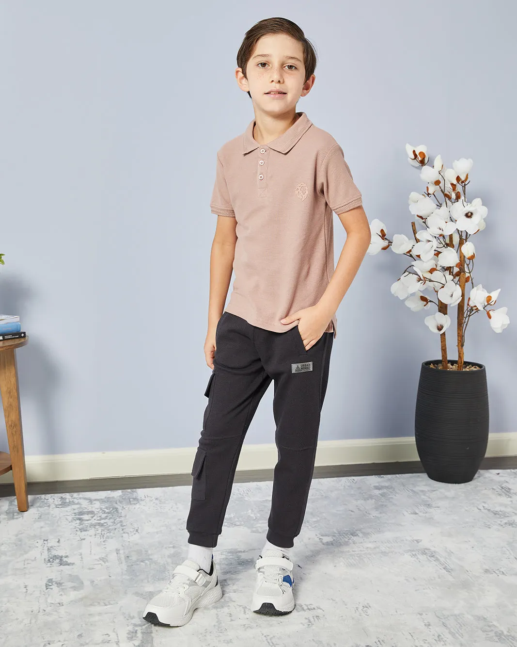 Boys Black Pique Track Pants sold by Redtag product image thumbnail 2