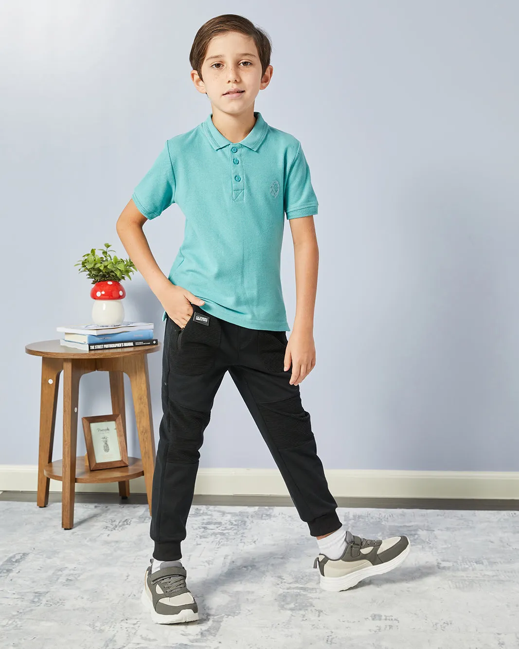 Boys Black Ribbed Track Pants sold by Redtag product image thumbnail 2