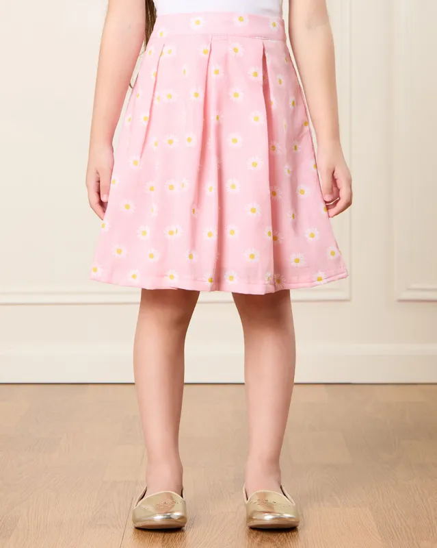 Girls Pink Printed Skirt sold by Redtag