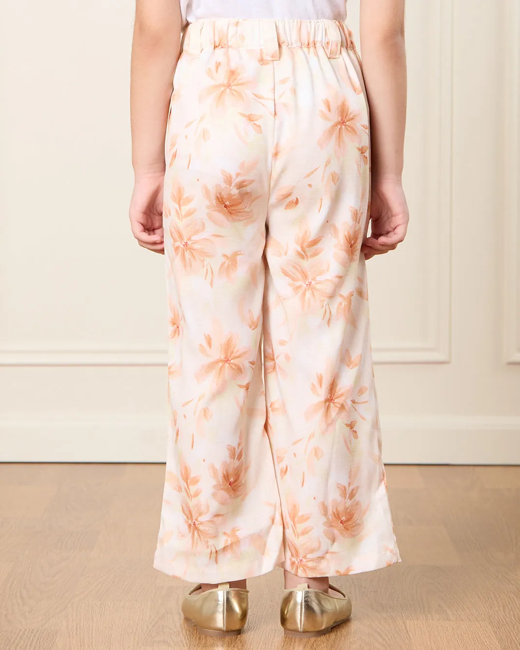 Girls Beige Printed Casual Trousers sold by Redtag product image thumbnail 3