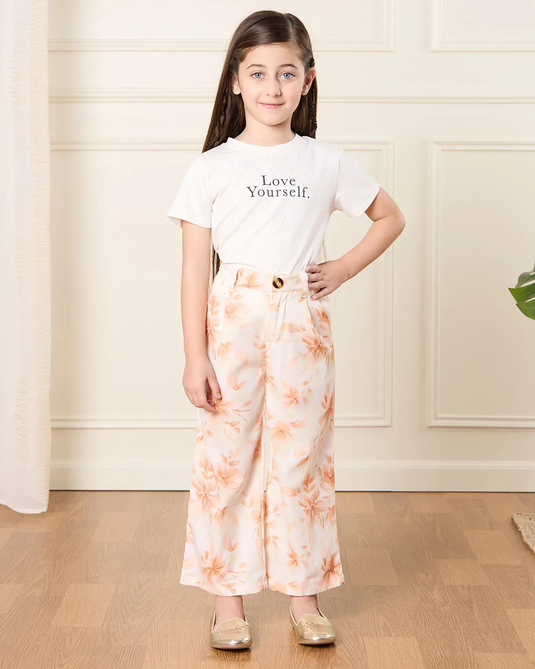 Girls Beige Printed Casual Trousers sold by Redtag product image thumbnail 2