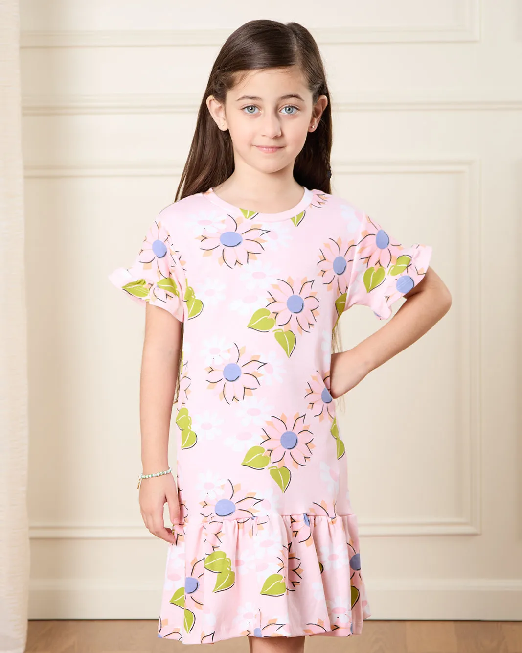 Girls Pink Printed Dress sold by Redtag product image thumbnail 2