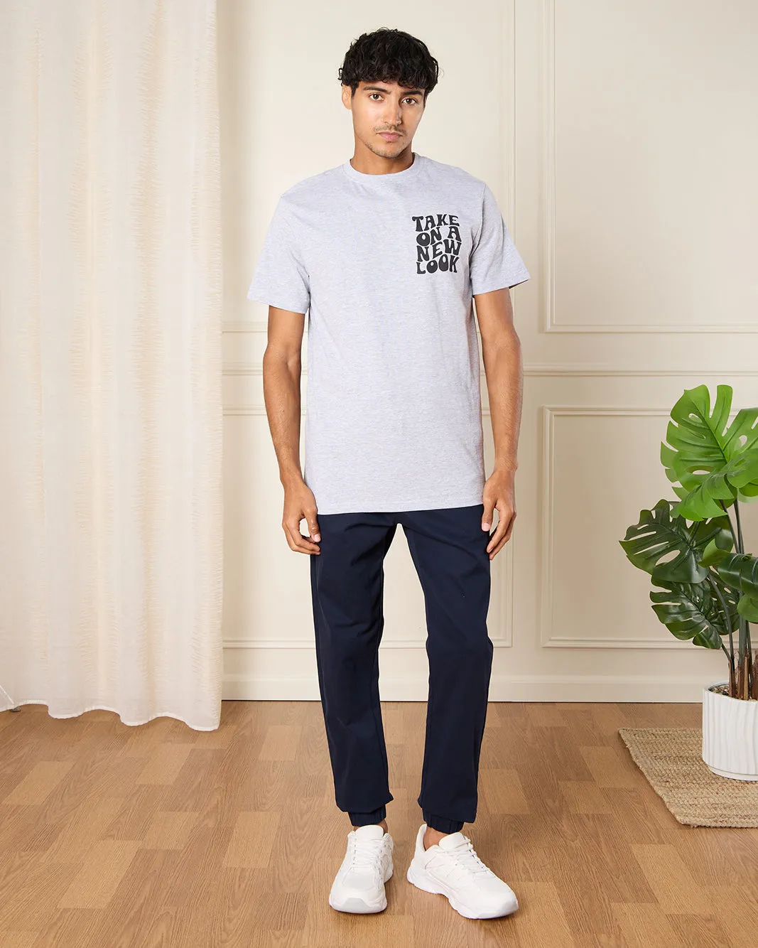 Men Grey Printed T-shirt sold by Redtag product image thumbnail 2