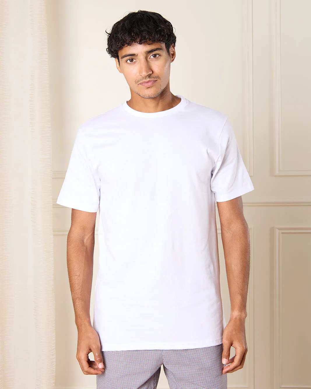 Men White Checkered Pyjama Set (2 Piece) sold by Redtag product image thumbnail 2