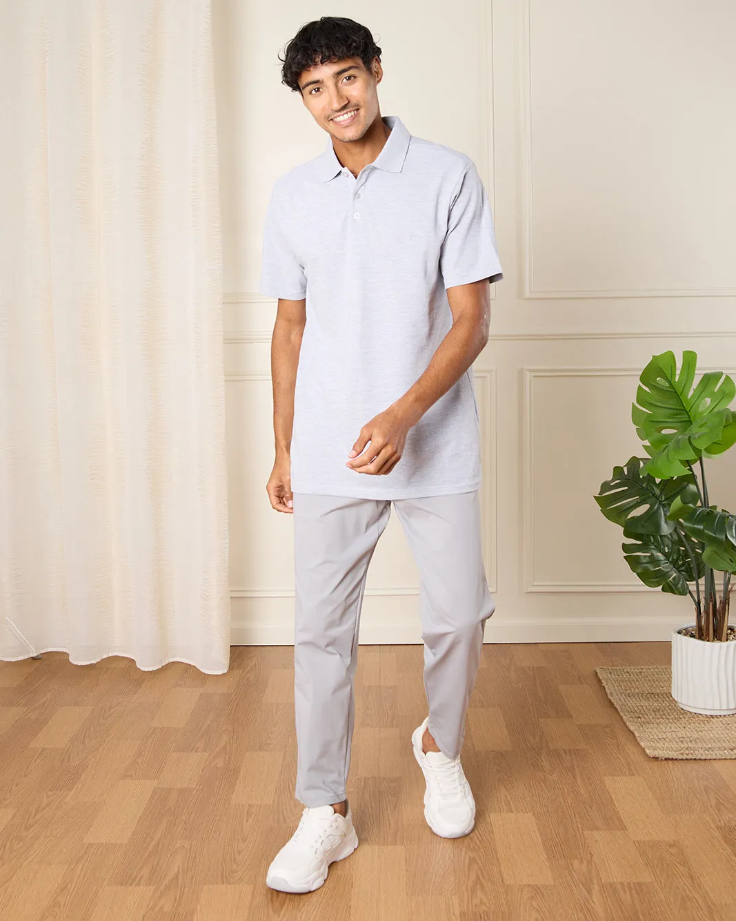 Men Grey Basic Polo Shirt sold by Redtag product image thumbnail 2