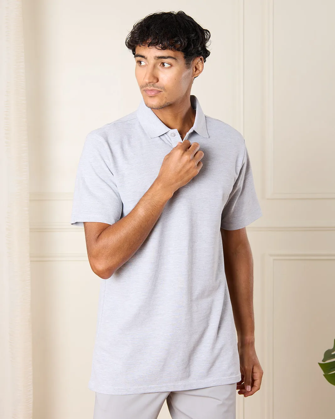 Men Grey Basic Polo Shirt sold by Redtag