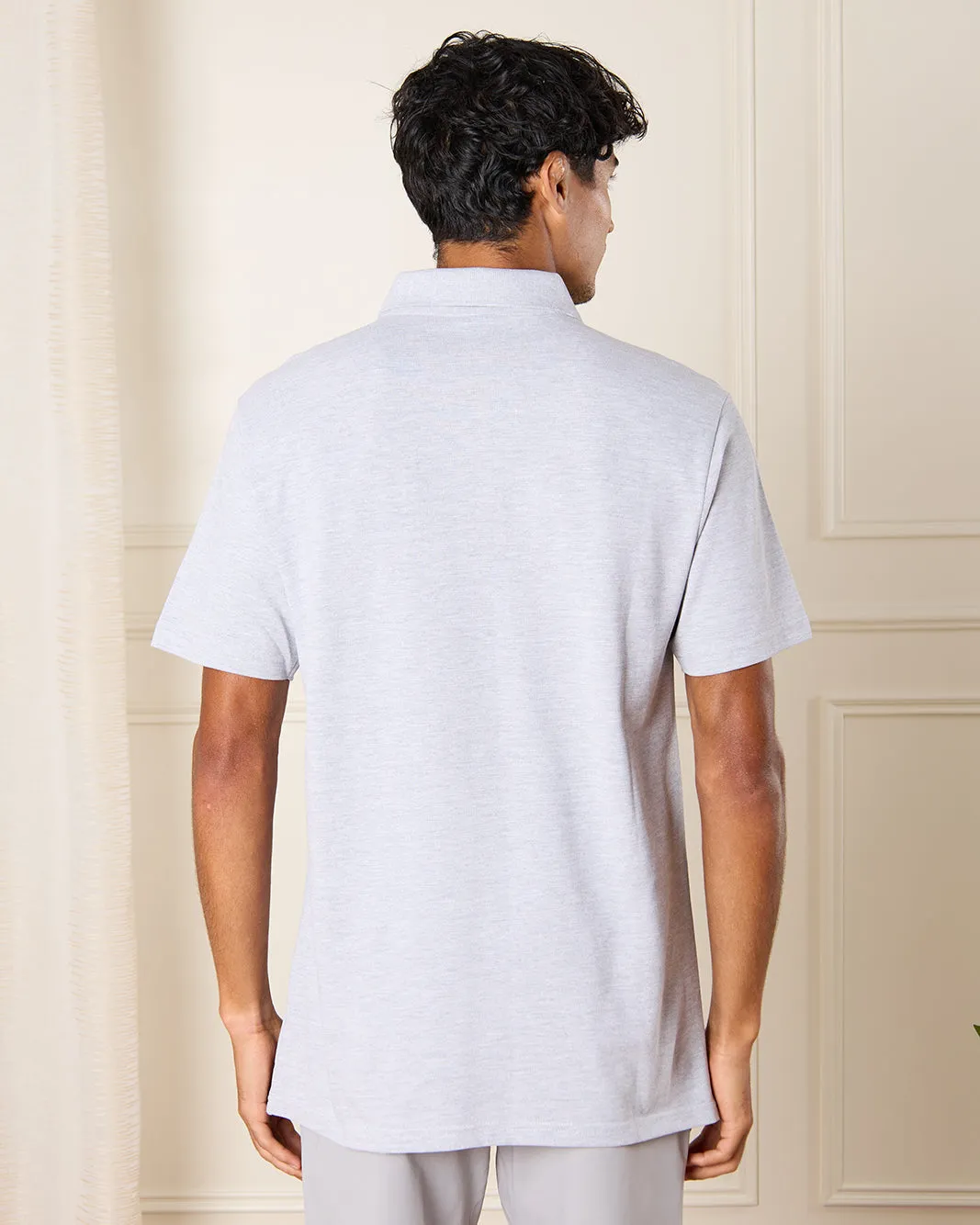 Men Grey Basic Polo Shirt sold by Redtag product image thumbnail 3