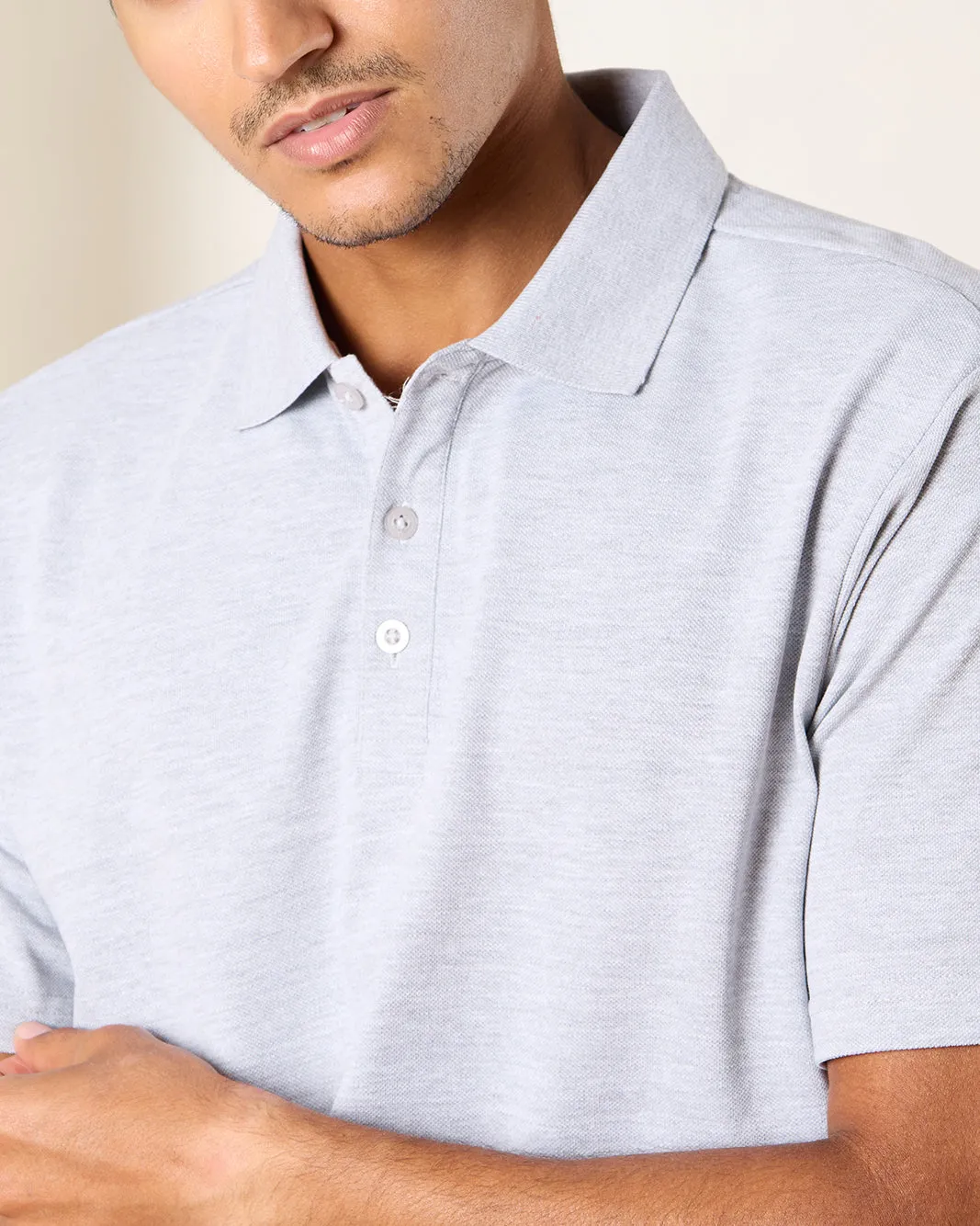 Men Grey Basic Polo Shirt sold by Redtag product image thumbnail 4