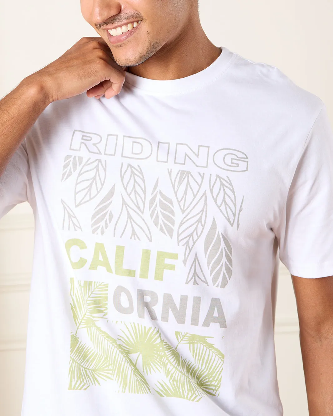 Men White Graphic T-Shirt sold by Redtag product image thumbnail 4