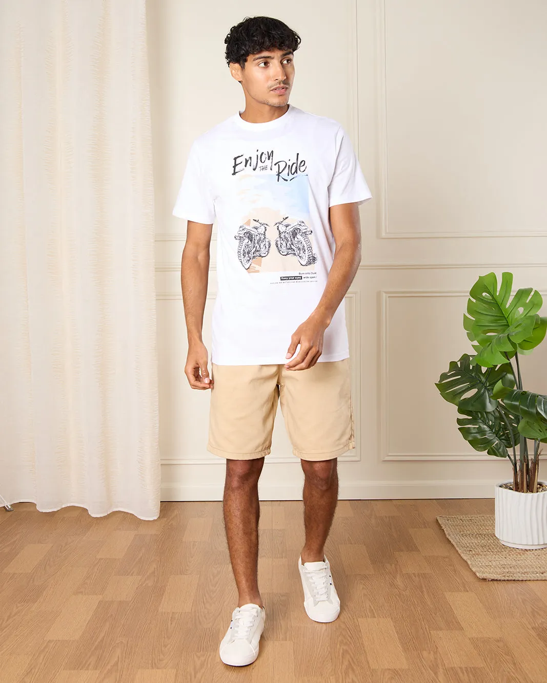 Men White Graphic T-Shirt sold by Redtag product image thumbnail 2