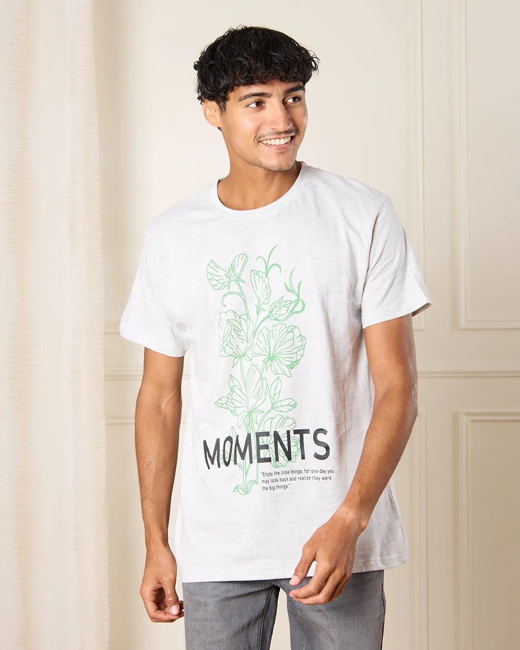 Men Grey Graphic T-Shirt sold by Redtag