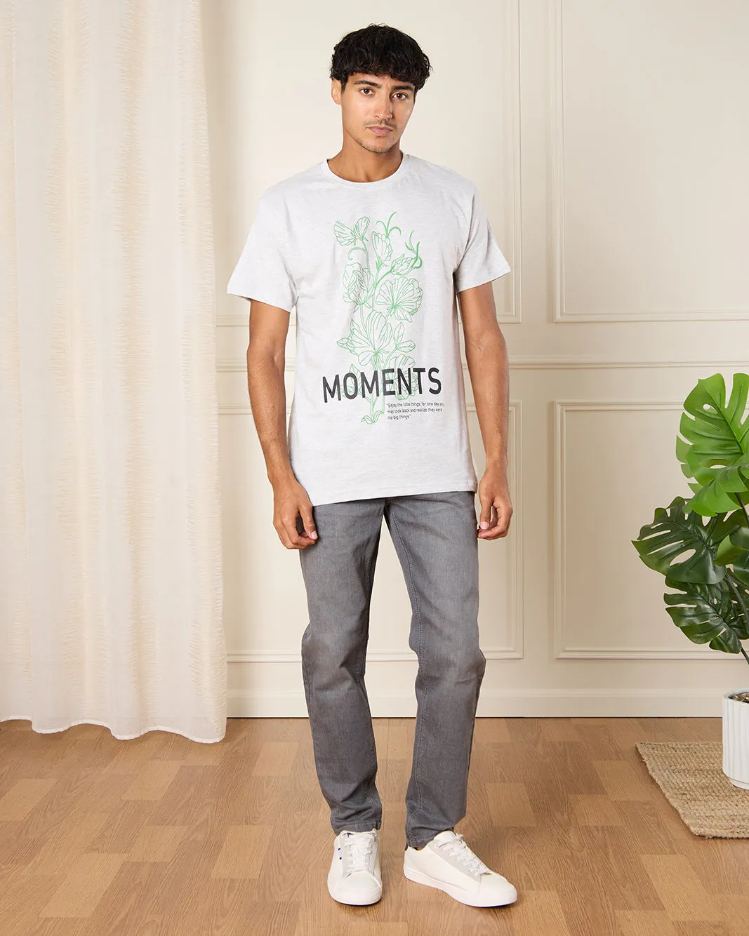 Men Grey Graphic T-Shirt sold by Redtag product image thumbnail 2