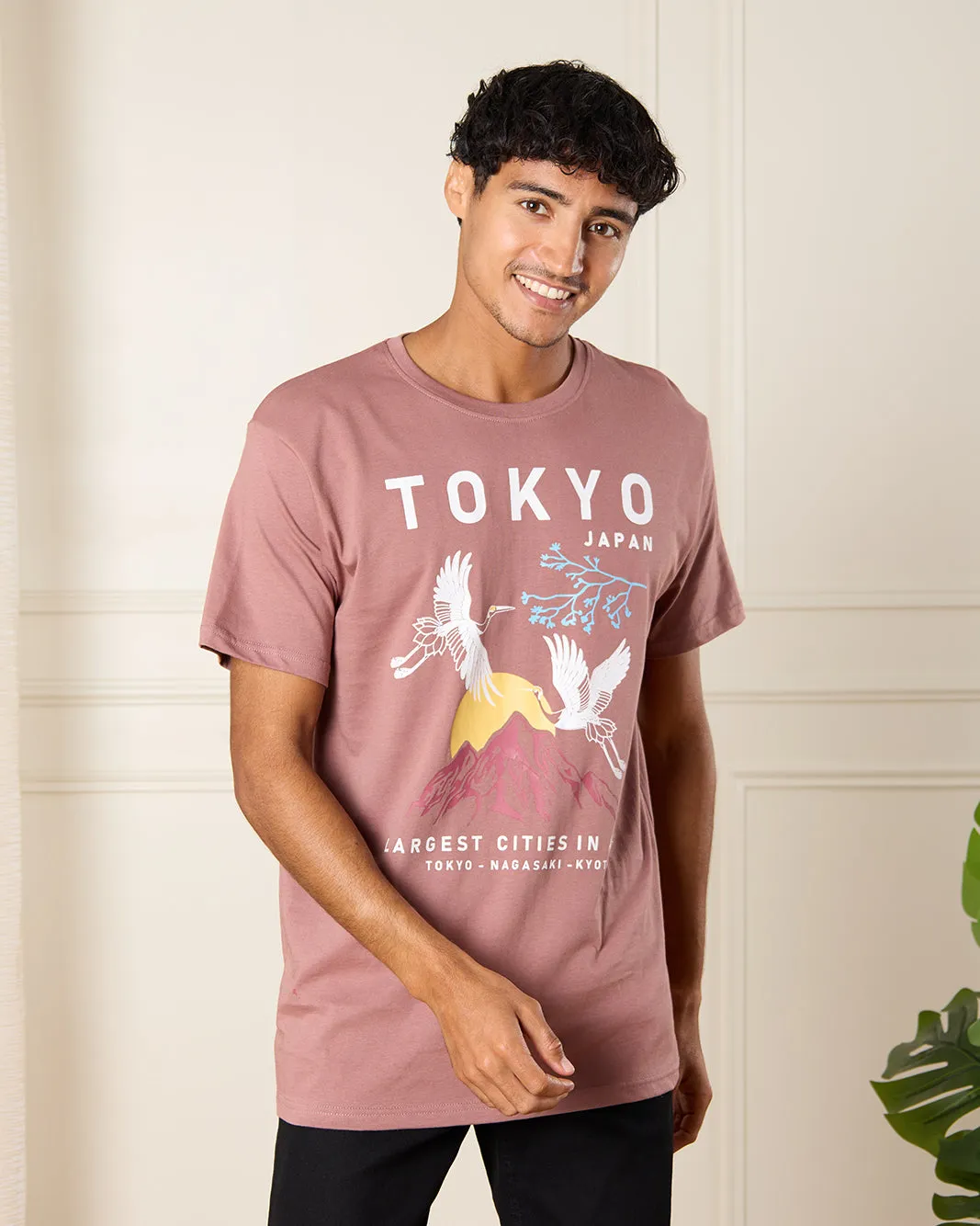 Men Pink Graphic T-Shirt sold by Redtag